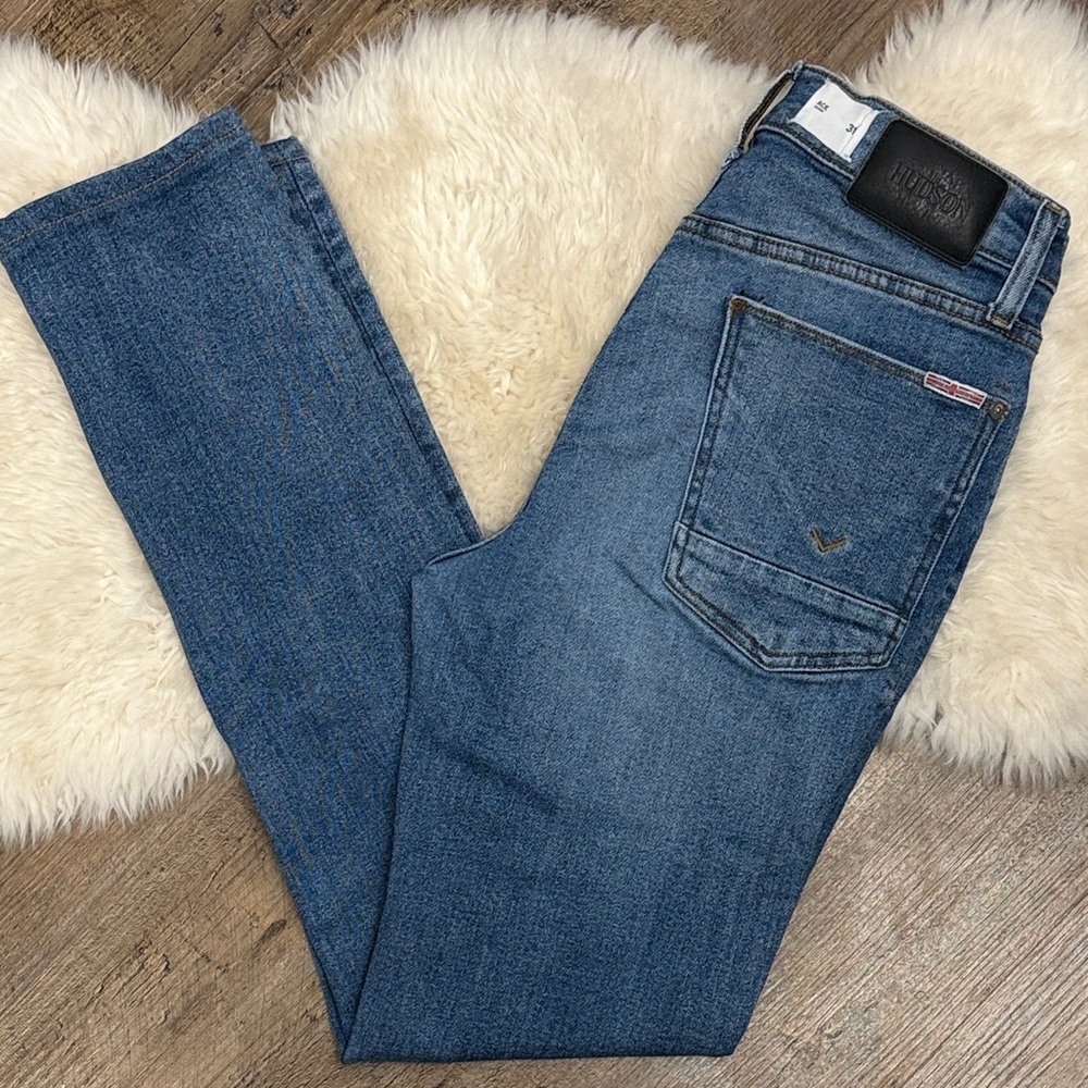 HUDSON Men's Medium Blue Ace slim straight Jeans size 31 - Picture 2 of 11